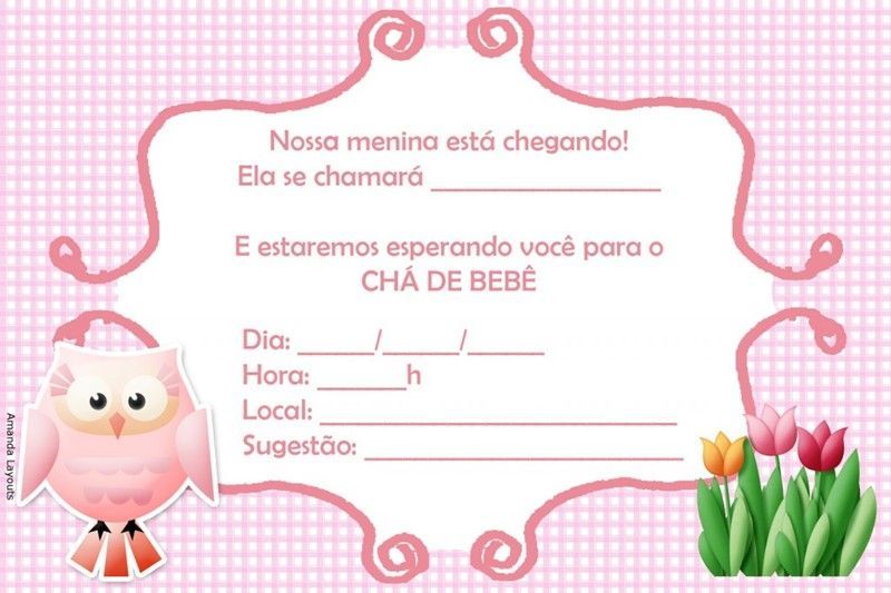 convites chá de bebê para download